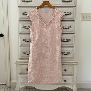 Pink Linen Pocketed Dress